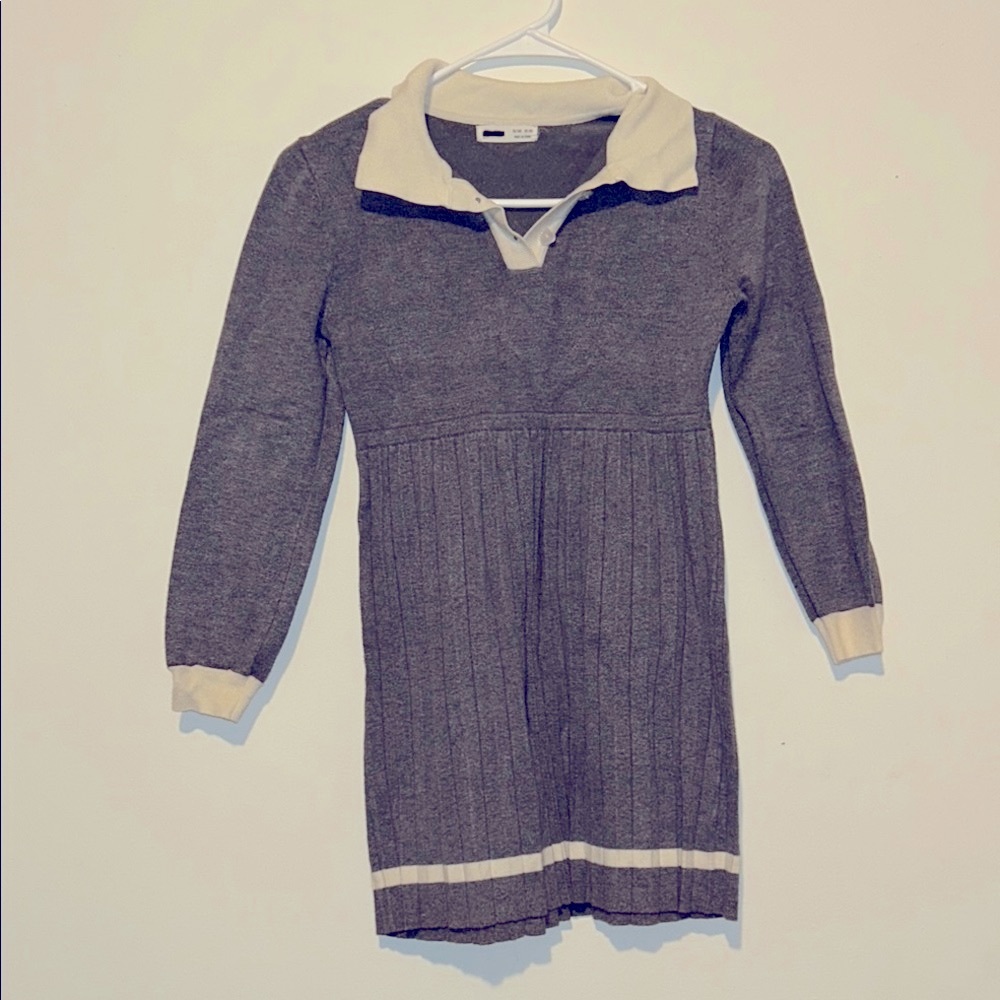 Cozy Gray Knit Kids Dress